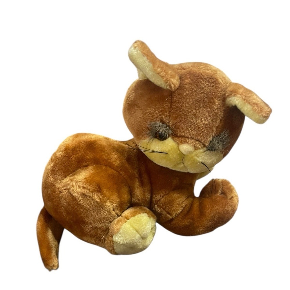 Vintage‎ 80's Plushie Sunburst Pets Commonwealth Brown Cat Kitten 1983 Cat Lady